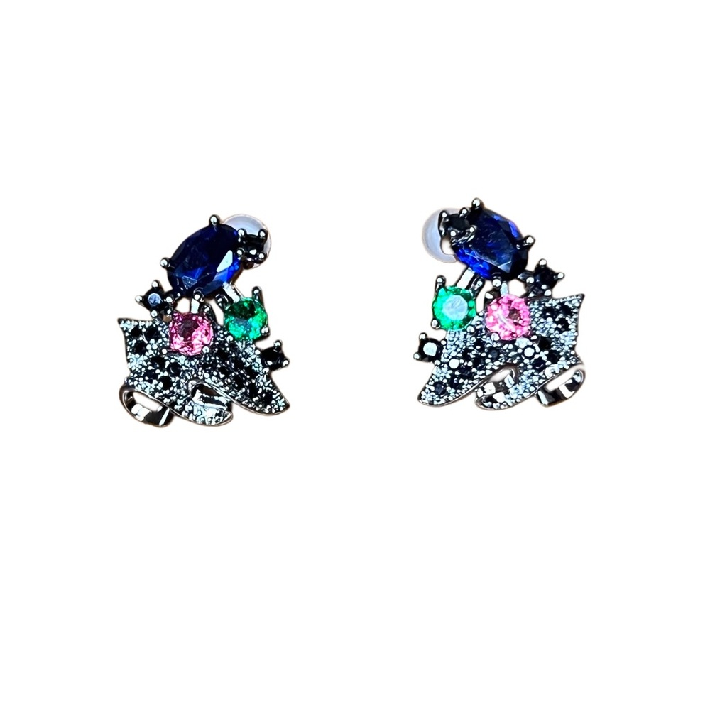 Multicolor Rhinestone Stud Earrings NWOT